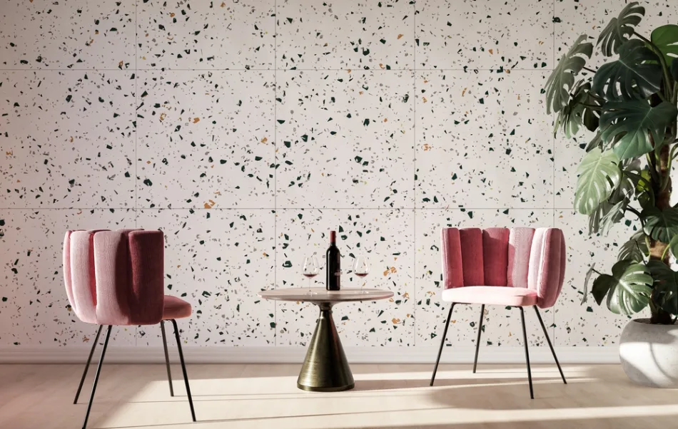 Gussterrazzo auf wand 